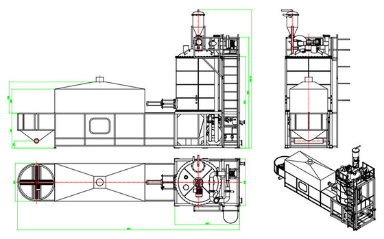 自動 青/緑 EPS EPU 発泡式 プレ拡張機 外底 流体式乾燥床